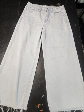 High-Rise Light Blue Wide-Leg Jeans for Women
